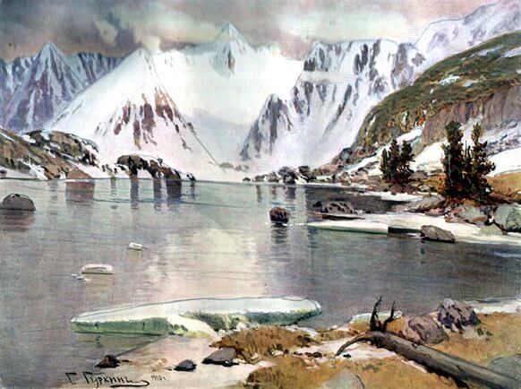 Озеро горных Духов, или Дены-Дерь. Рисунок Г. Чорос-Гуркина
