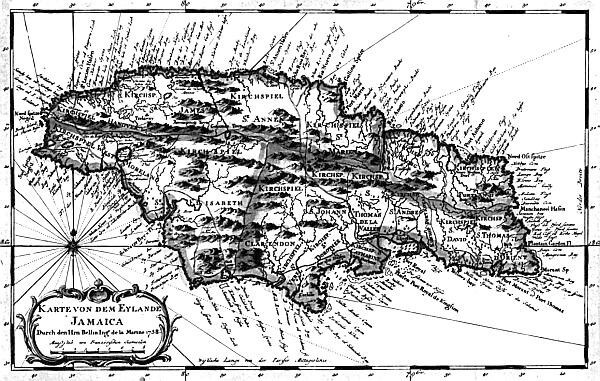 Карта Ямайки, ХVII-й век